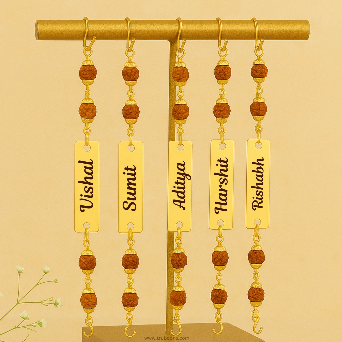 Rudraksh Rakhi with Your Bhai’s Naam – Sacred & Special(Pack of 2) Truboons