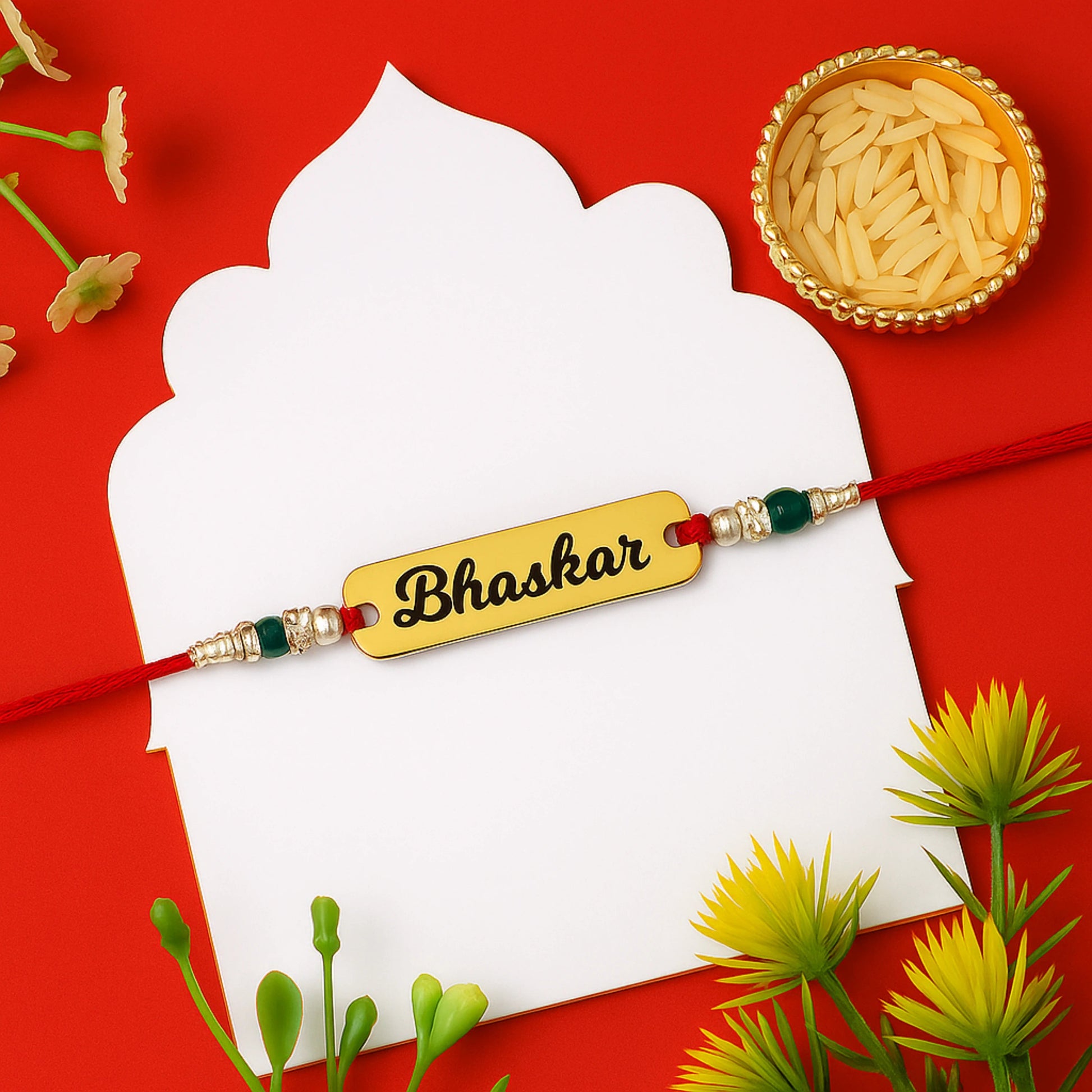 Premium Customized Red Rakhi (Pack of 2) Truboons