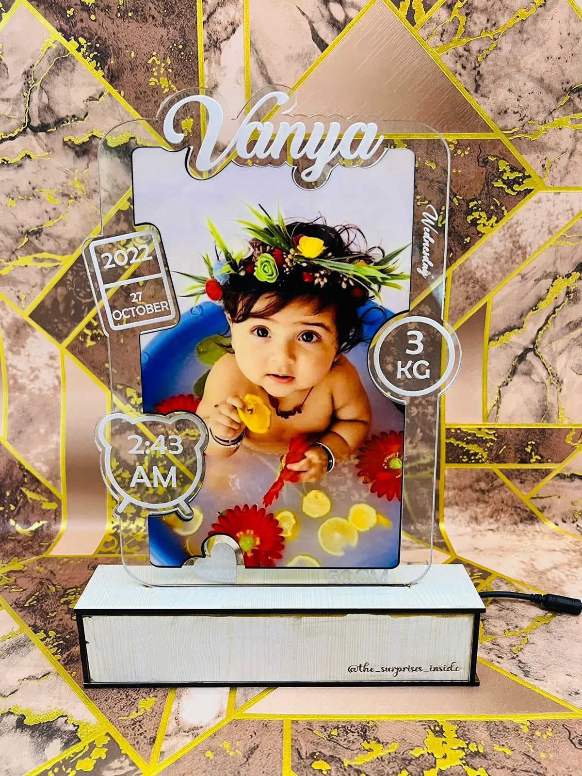 Baby photo Personalized Couple Photo Acrylic Lamp - Truboons Baby photo Personalized Couple Photo Acrylic Lamp