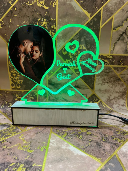 Heart Shape Personalized Photo Acrylic Lamp - Truboons Heart Shape Personalized Photo Acrylic Lamp