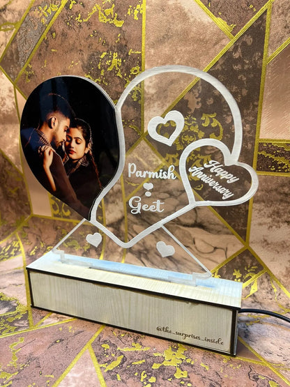 Heart Shape Personalized Photo Acrylic Lamp - Truboons Heart Shape Personalized Photo Acrylic Lamp