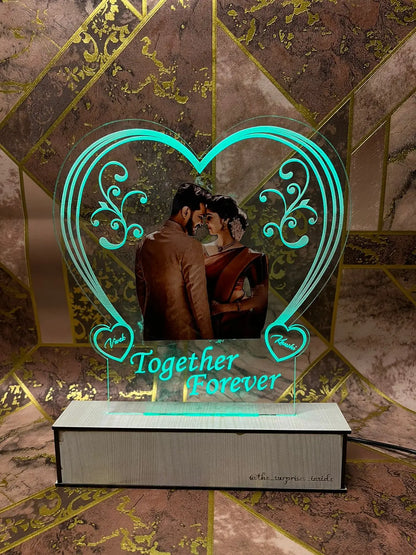 Heart photo Personalized Couple Photo Acrylic Lamp - Truboons Heart photo Personalized Couple Photo Acrylic Lamp