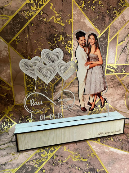 Infinity Love Couple Photo Acrylic Lamp - Truboons Infinity Love Couple Photo Acrylic Lamp