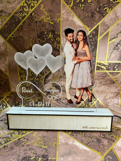 Infinity Love Couple Photo Acrylic Lamp - Truboons Infinity Love Couple Photo Acrylic Lamp